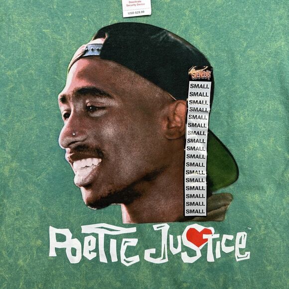 Tupac T-Shirt Mens 2PAC‎ Poetic Justice Movie 90s Style Hip Hop Rap Size Small - Picture 2 of 8
